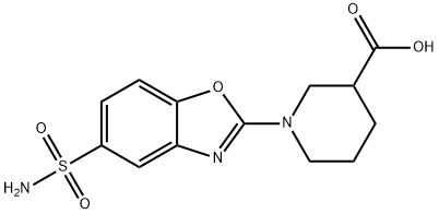 3-Piperidinecarboxylic acid, 1-[5-(aminosulfonyl)-2-benzoxazolyl]- Struktur