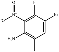 Benzenamine, 4-bromo-3-fluoro-6-methyl-2-nitro- Struktur