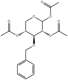 D-Xylopyranose, 3-O-(phenylmethyl)-, 1,2,4-triacetate Struktur