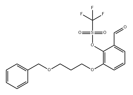 Methanesulfonic acid, 1,1,1-trifluoro-, 2-formyl-6-[3-(phenylmethoxy)propoxy]phenyl ester Struktur