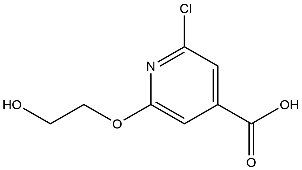 2-Chloro-6-(2-hydroxyethoxy)-4-pyridinecarboxylic acid Struktur