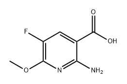 3-Pyridinecarboxylic acid, 2-amino-5-fluoro-6-methoxy- Struktur