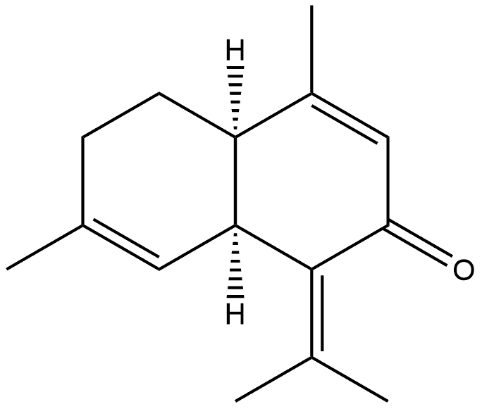2(1H)-Naphthalenone, 4a,5,6,8a-tetrahydro-4,7-dimethyl-1-(1-methylethylidene)-, (4aR,8aS)-rel-(+)- Struktur