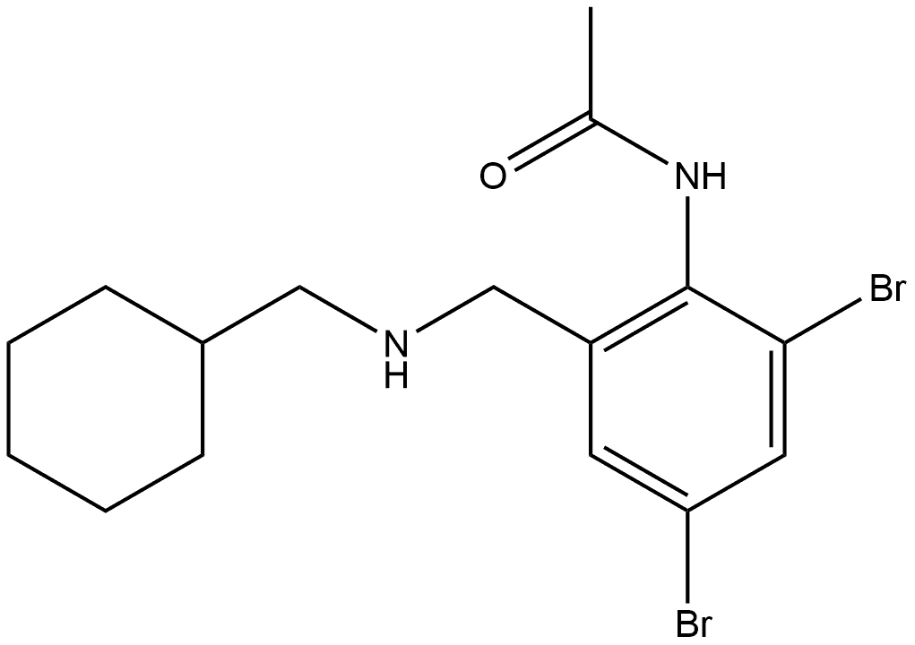 Acetamide, N-[2,4-dibromo-6-[(cyclohexylmethylamino)methyl]phenyl]- Struktur