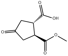 1,2-Cyclopentanedicarboxylic acid, 4-oxo-, 1-methyl ester, (1S,2S)- Struktur