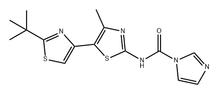1H-Imidazole-1-carboxamide, N-[2-(1,1-dimethylethyl)-4'-methyl[4,5'-bithiazol]-2'-yl]- Struktur