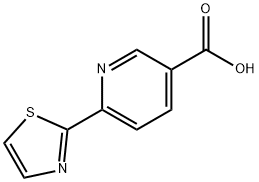 3-Pyridinecarboxylic acid, 6-(2-thiazolyl)- Struktur