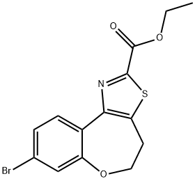 [1]Benzoxepino[5,4-d]thiazole-2-carboxylic acid, 8-bromo-4,5-dihydro-, ethyl ester Struktur