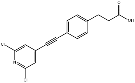 Benzenepropanoic acid, 4-[2-(2,6-dichloro-4-pyridinyl)ethynyl]- Struktur