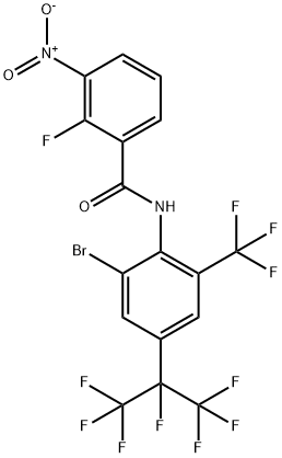 N-(2-bromo-4-(heptafluoropropan-2-yl)-6-(trifluoromethyl)phenyl)-2-fluoro-3-nitrobenzamide Struktur