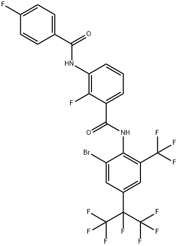 Benzamide, N-[2-bromo-4-[1,2,2,2-tetrafluoro-1-(trifluoromethyl)ethyl]-6-(trifluoromethyl)phenyl]-2-fluoro-3-[(4-fluorobenzoyl)amino]- Struktur