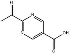 2-Acetyl-5-pyrimidinecarboxylic acid Struktur