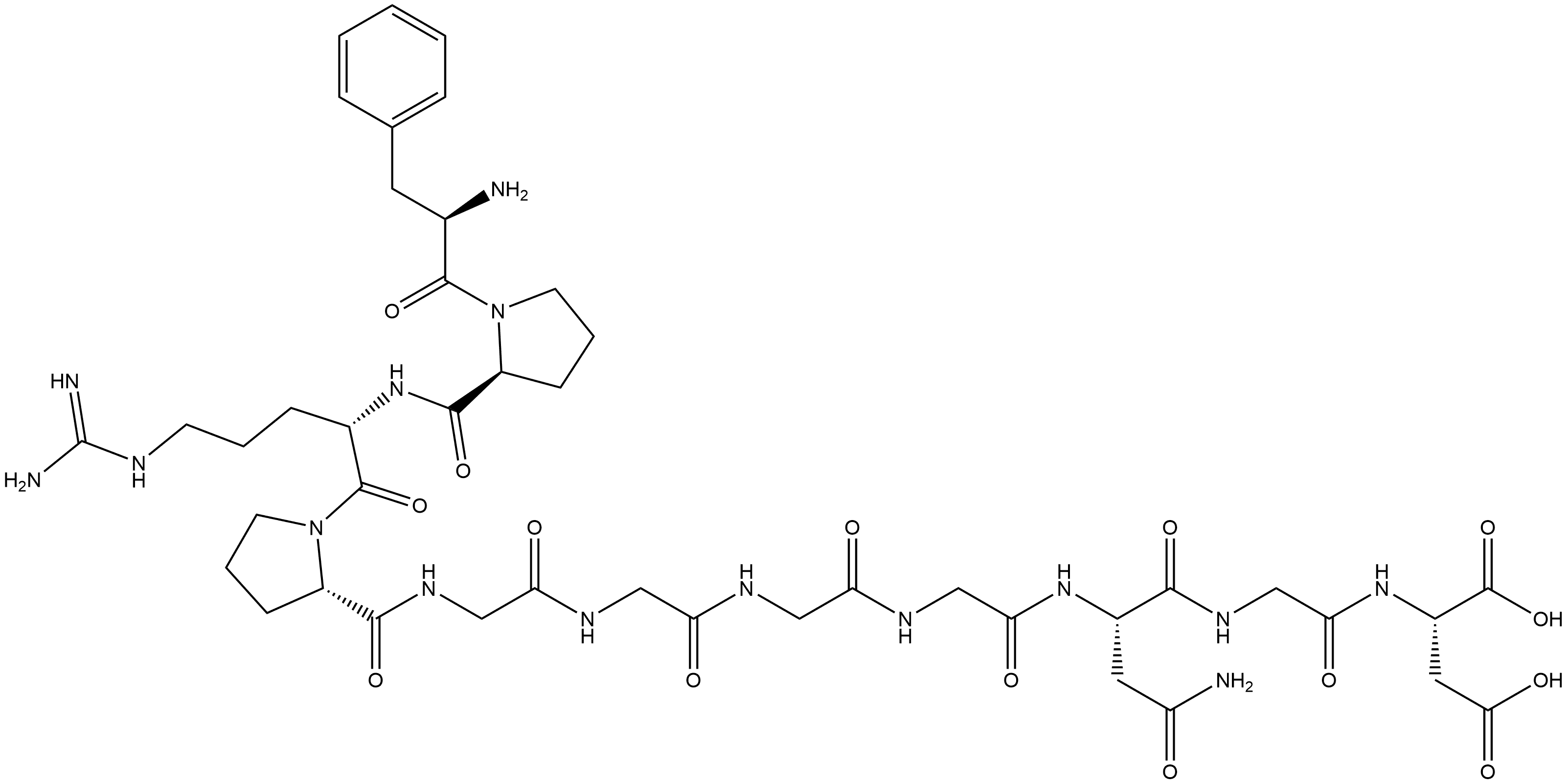 D-Phenylalanyl-L-prolyl-L-arginyl-L-prolylglycylglycylglycylglycyl-L-asparaginylglycyl-L-aspartic acid Struktur