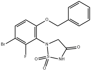 1,2,5-Thiadiazolidin-3-one, 5-[3-bromo-2-fluoro-6-(phenylmethoxy)phenyl]-, 1,1-dioxide Struktur