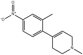 Pyridine, 1,2,3,6-tetrahydro-1-methyl-4-(2-methyl-4-nitrophenyl)- Struktur