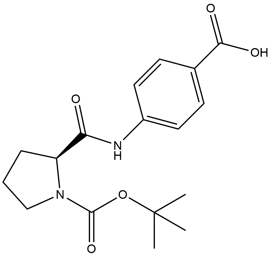1-(1,1-Dimethylethyl) (2S)-2-[[(4-carboxyphenyl)amino]carbonyl]-1-pyrrolidinecarboxylate Struktur