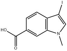 1H-Indole-6-carboxylic acid, 3-iodo-1-methyl- Struktur