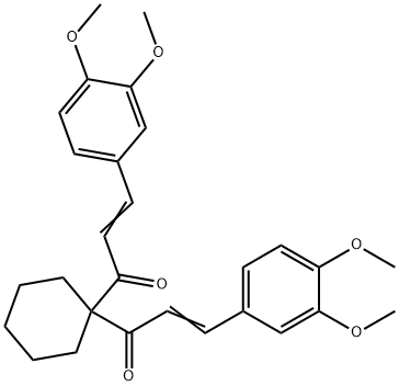 2-Propen-1-one, 1,1'-cyclohexylidenebis[3-(3,4-dimethoxyphenyl)- Structure