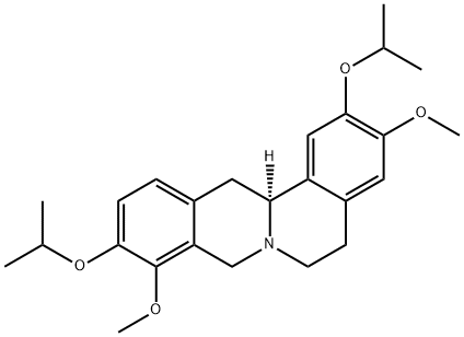 6H-Dibenzo[a,g]quinolizine, 5,8,13,13a-tetrahydro-3,9-dimethoxy-2,10-bis(1-methylethoxy)-, (13aS)- Struktur