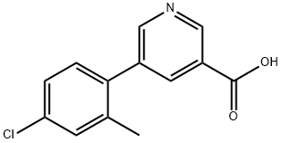 3-Pyridinecarboxylic acid, 5-(4-chloro-2-methylphenyl)- Struktur