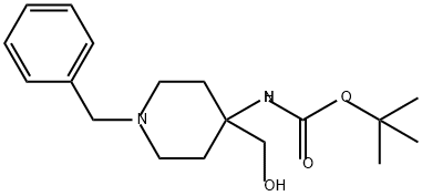 tert-butyl
N-[1-benzyl-4-(hydroxymethyl)piperidin-4-yl]carba
mate Struktur