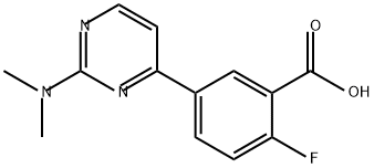 Benzoic acid, 5-[2-(dimethylamino)-4-pyrimidinyl]-2-fluoro- Struktur