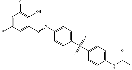 Acetamide, N-[4-[[4-[[(3,5-dichloro-2-hydroxyphenyl)methylene]amino]phenyl]sulfonyl]phenyl]- Struktur