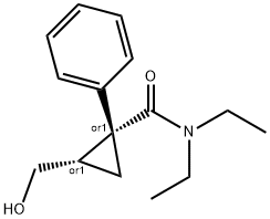 Cyclopropanecarboxamide, N,N-diethyl-2-(hydroxymethyl)-1-phenyl-, (1R,2S)-rel- Struktur