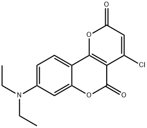 2H,5H-Pyrano[3,2-c][1]benzopyran-2,5-dione, 4-chloro-8-(diethylamino)- Struktur