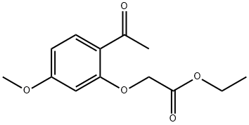 Acetic acid, 2-(2-acetyl-5-methoxyphenoxy)-, ethyl ester Struktur