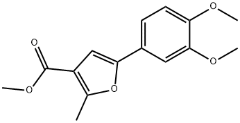 3-Furancarboxylic acid, 5-(3,4-dimethoxyphenyl)-2-methyl-, methyl ester Struktur