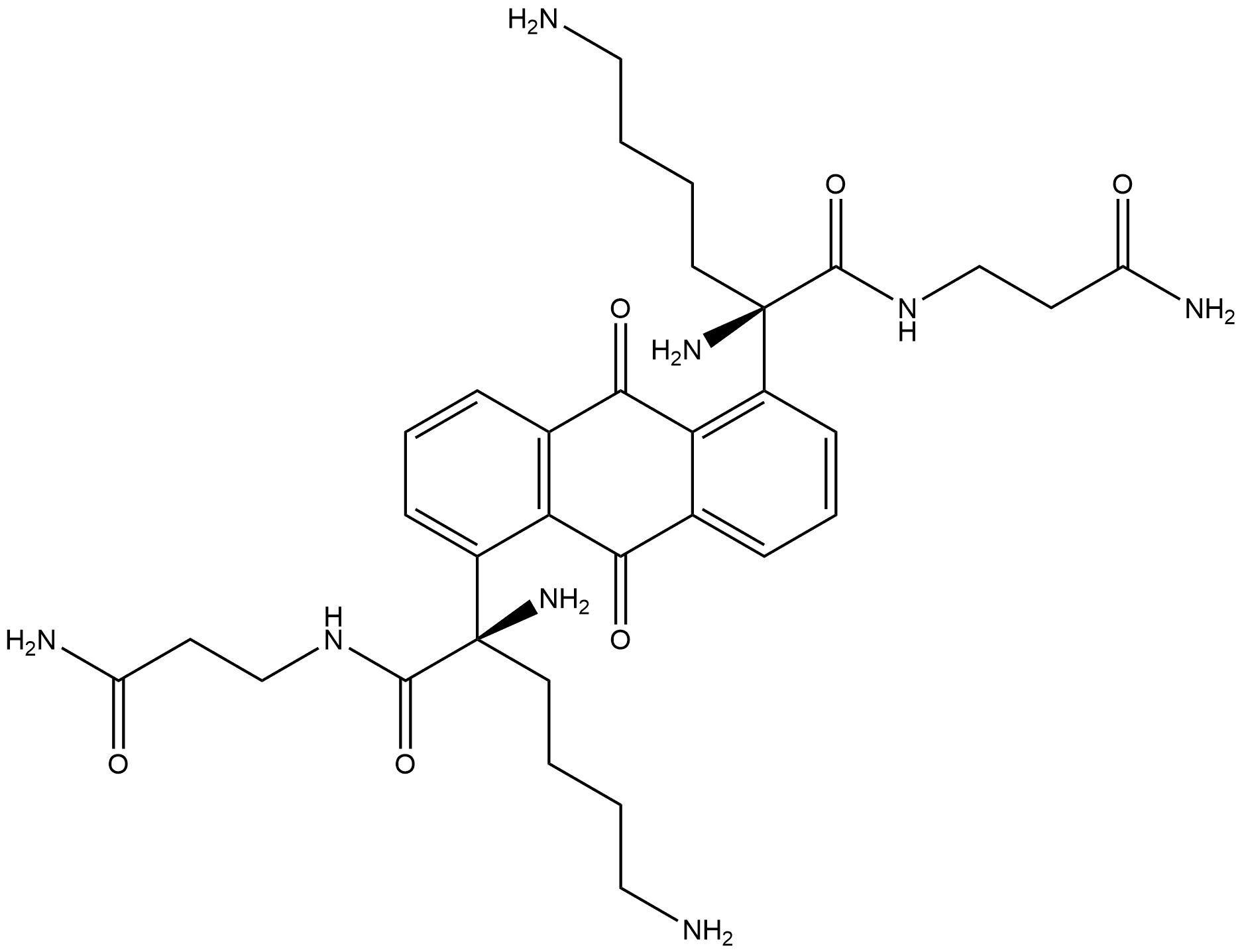 β-Alaninamide, 2,2'-(9,10-dihydro-9,10-dioxo-1,5-anthracenediyl)bis[L-lysyl- Struktur