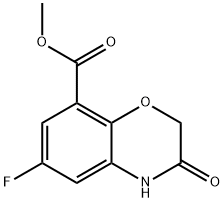 JR-13659, Methyl 6-fluoro-3,4-dihydro-3-oxo-2H-benzo[b][1,4]oxazine-8-carboxylate, 97% Struktur