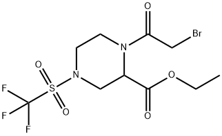 2-Piperazinecarboxylic acid, 1-(2-bromoacetyl)-4-[(trifluoromethyl)sulfonyl]-, ethyl ester