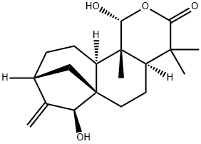 (15S)-1β,15α-Dihydroxy-2-oxakaur-16-en-3-one Struktur