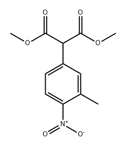 Propanedioic acid, 2-(3-methyl-4-nitrophenyl)-, 1,3-dimethyl ester Struktur
