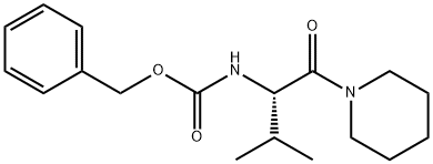 Carbamic acid, N-[(1S)-2-methyl-1-(1-piperidinylcarbonyl)propyl]-, phenylmethyl ester Struktur