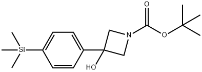 1-Azetidinecarboxylic acid, 3-hydroxy-3-[4-(trimethylsilyl)phenyl]-, 1,1-dimethylethyl ester Struktur