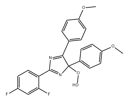 4H-Imidazole, 2-(2,4-difluorophenyl)-4-hydroperoxy-4,5-bis(4-methoxyphenyl)- Structure