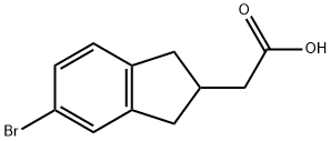 5-Bromo-2,3-dihydro-1H-indene-2-acetic acid Struktur