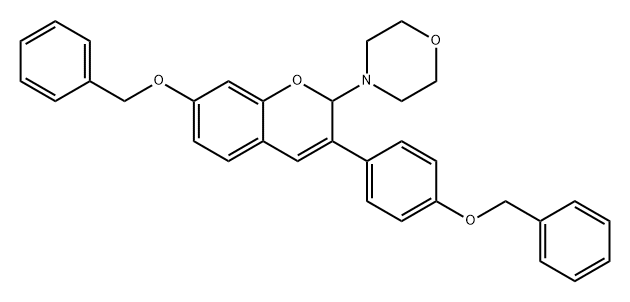 Morpholine, 4-[7-(phenylmethoxy)-3-[4-(phenylmethoxy)phenyl]-2H-1-benzopyran-2-yl]- Struktur