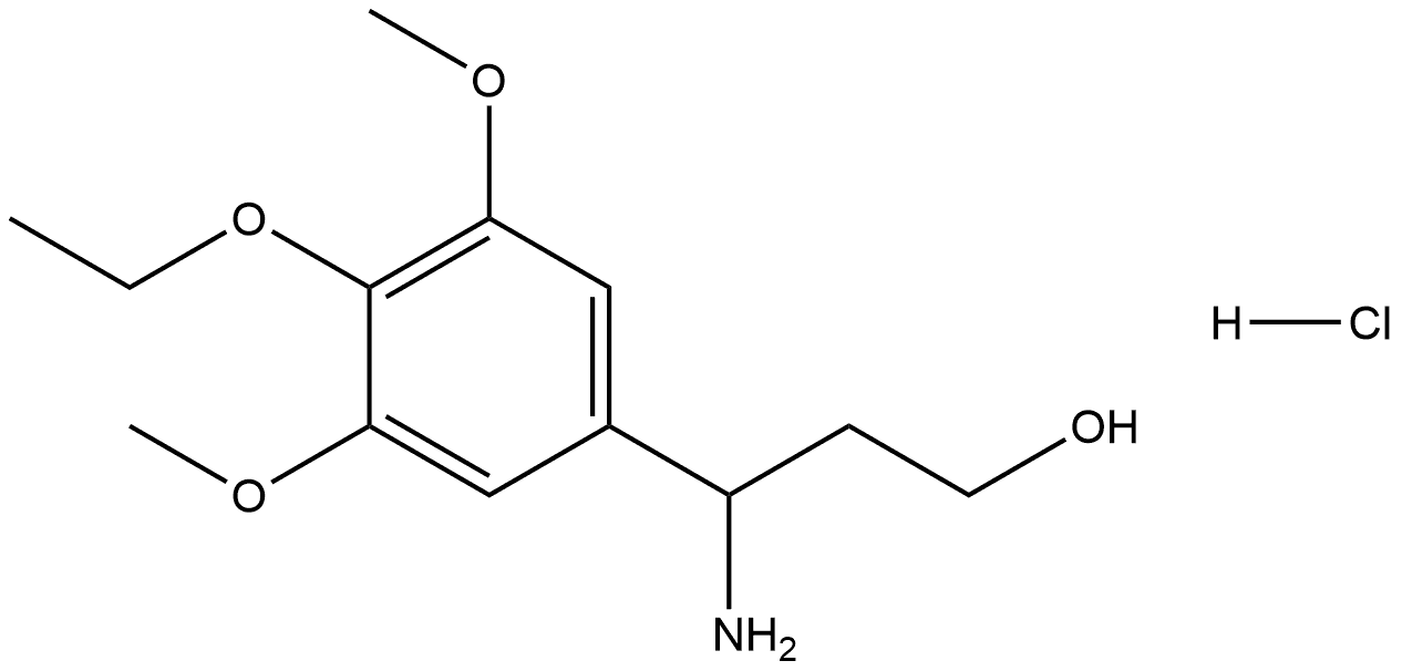 Benzenepropanol, γ-amino-4-ethoxy-3,5-dimethoxy-, hydrochloride (1:1) Struktur