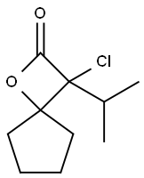 1-Oxaspiro[3.4]octan-2-one, 3-chloro-3-(1-methylethyl)- Struktur