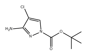 1H-Pyrazole-1-carboxylic acid, 3-amino-4-chloro-, 1,1-dimethylethyl ester Struktur