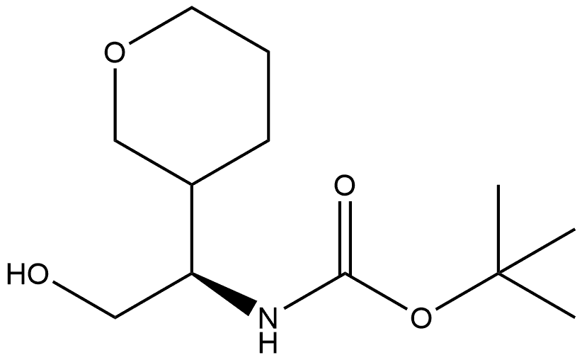 tert-butyl ((R)-2-hydroxy-1-(tetrahydro-2H-pyran-3-yl)ethyl)carbamate Struktur