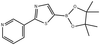 Pyridine, 3-[5-(4,4,5,5-tetramethyl-1,3,2-dioxaborolan-2-yl)-2-thiazolyl]- Struktur