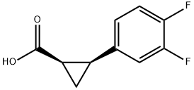Cyclopropanecarboxylic acid, 2-(3,4-difluorophenyl)-, (1R,2S)- Struktur