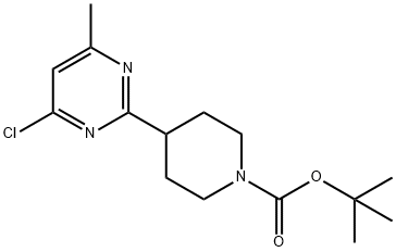 1-Piperidinecarboxylic acid, 4-(4-chloro-6-methyl-2-pyrimidinyl)-, 1,1-dimethylethyl ester Struktur
