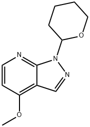 4-Methoxy-1-(tetrahydro-2H-pyran-2-yl)-1H-pyrazolo[3,4-b]pyridine Struktur
