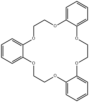 Tribenzo[b,h,n][1,4,7,10,13,16]hexaoxacyclooctadecin, 6,7,14,15,22,23-hexahydro- Struktur